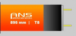 Leuchtstoffrhre 895 mm 30 Watt  orange intensiv,  T8 Durchmesser 26 mm, Splitterschutz A
