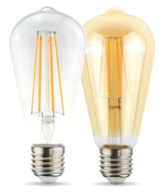 LED filament 4 watts clear / gold DM 64 mm