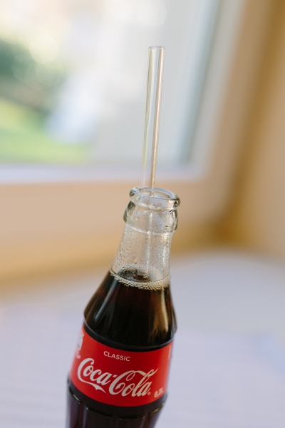 Glass straw transparent long, L 260 x D 8 mm, 1 mm wall thickness